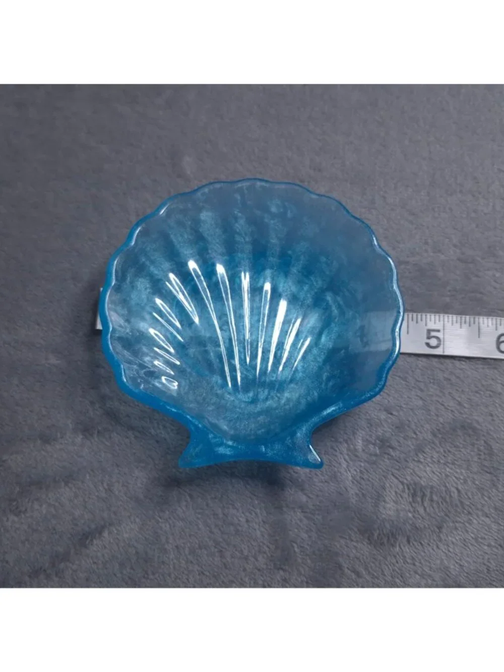 Handmade Blue Resin Seashell Trinket or Soap Dish Ocean Inspired Coastal Accent